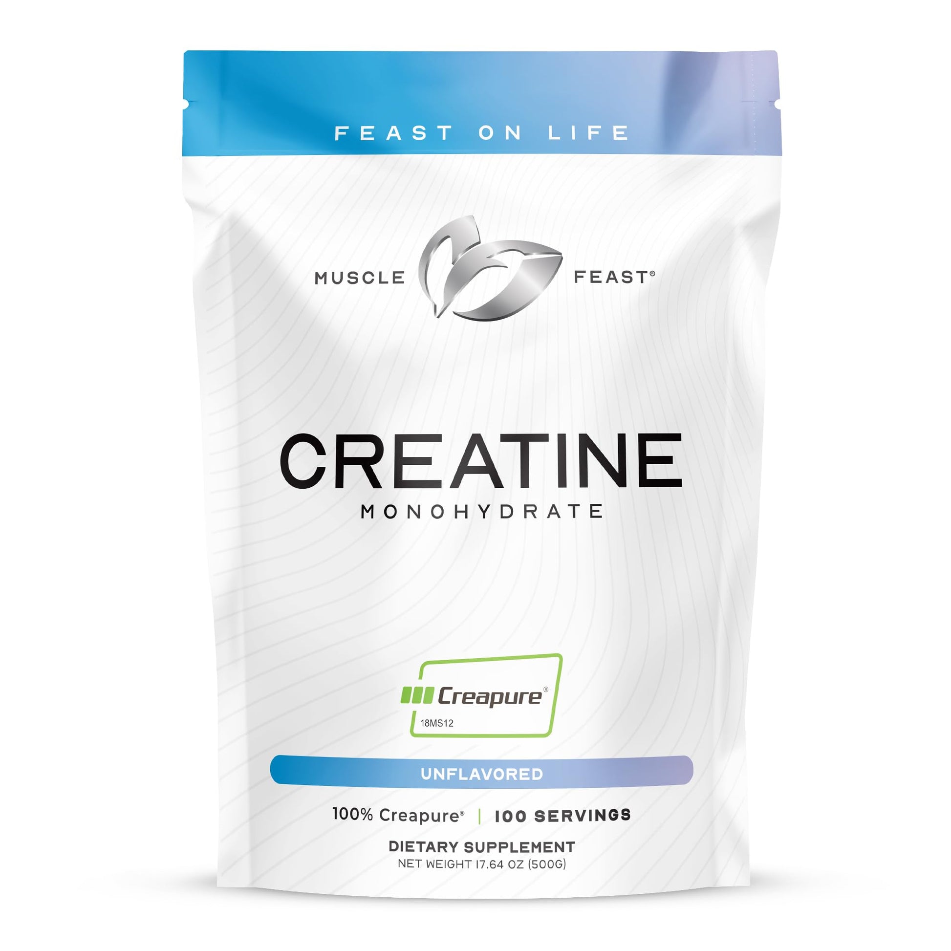 Muscle Feast Creapure Creatine Monohydrate Powder, Vegan Keto Friendly Gluten-Free, Mass Gainer, Muscle Recovery Supplement and Trusted Creatine for Muscle Growth, - Maple Wellness Supplements