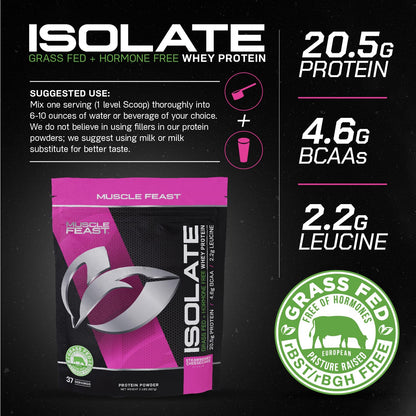 Muscle Feast Grass-Fed Whey Protein Isolate, All Natural Hormone Free Pasture Raised - Maple Wellness Supplements