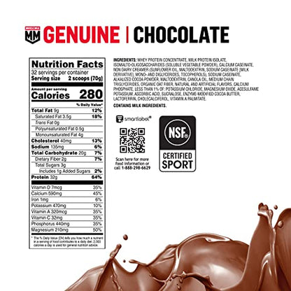Muscle Milk Genuine Protein Powder, Chocolate, 4.94 Pound, 32 Servings, 32g Protein - Maple Wellness Supplements