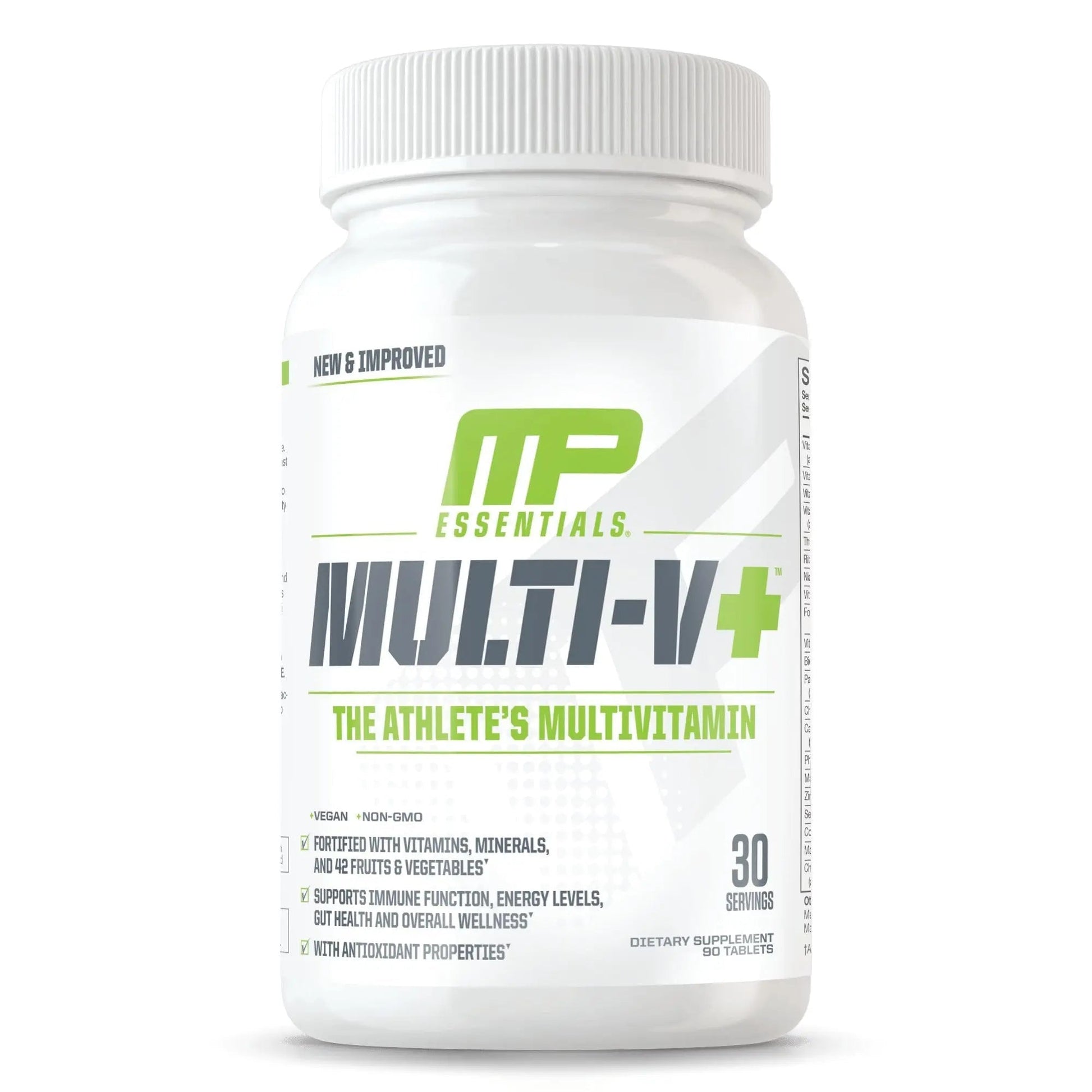 Muscle Pharm Essentials Multi-V+, The Athlete's Multi-Vitamin, Enhanced Energy, Performance & Immune Health, Daily Multivitamin for Men & Women - Maple Wellness Supplements