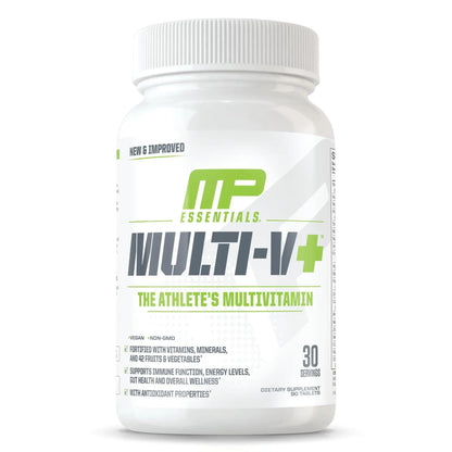 Muscle Pharm Essentials Multi-V+, The Athlete's Multi-Vitamin, Enhanced Energy, Performance & Immune Health, Daily Multivitamin for Men & Women - Maple Wellness Supplements