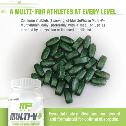 Muscle Pharm Essentials Multi-V+, The Athlete's Multi-Vitamin, Enhanced Energy, Performance & Immune Health, Daily Multivitamin for Men & Women - Maple Wellness Supplements