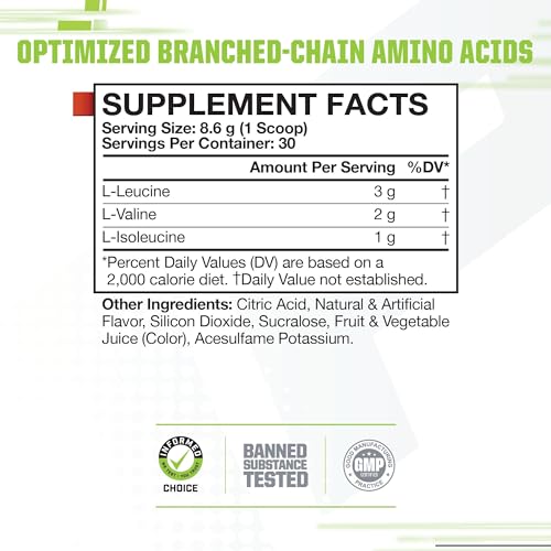 MusclePharm Essentials BCAA, Fruit Punch - 30 Servings - Maple Wellness Supplements