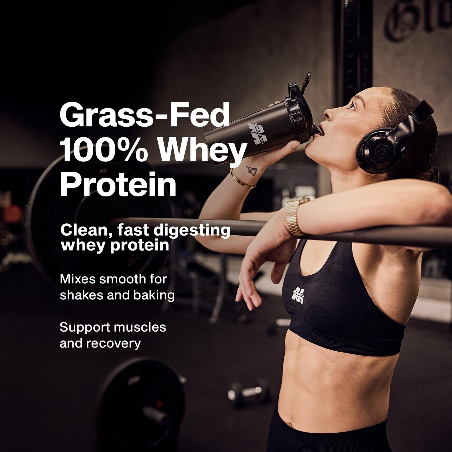 Muscletech Grass-Fed Whey Protein Powder (Deluxe Vanilla, 1.8 lb) - Smoothie & Milkshake Mix Supports Muscle Gain & Recovery - 20g Protein - Maple Wellness Supplements