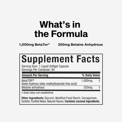 Muscletech HMB Supplements 1000mg, Clear Muscle (42 Liquid Softgels) - Highest Grade HMB for Lean Muscle & Recovery-HMB Free Acid Muscle Supplement-Help Decrease - Maple Wellness Supplements