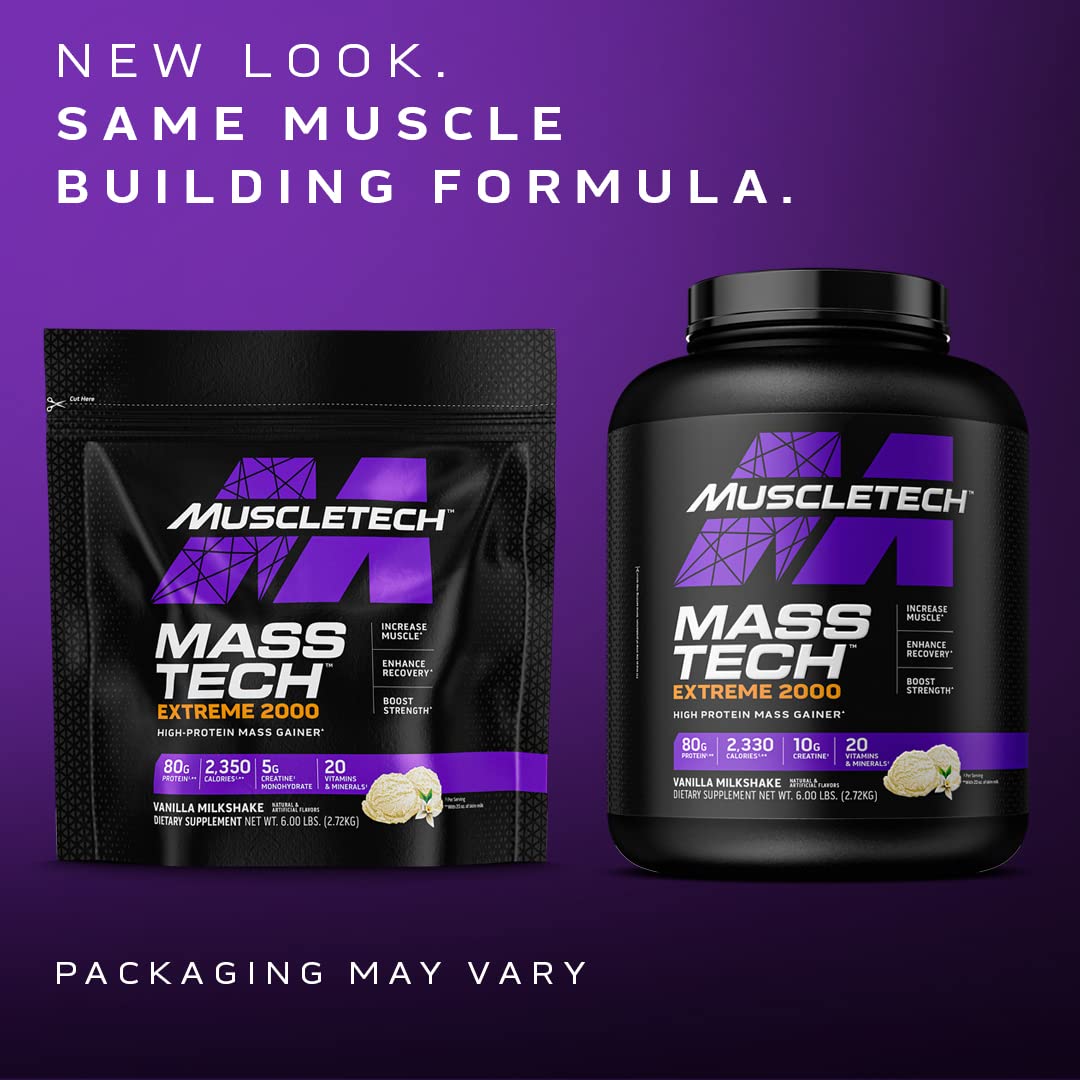 Muscletech Mass Gainer Mass-Tech Extreme 2000, Muscle Builder Whey Protein Powder - Maple Wellness Supplements