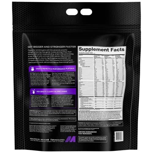 MuscleTech Mass Gainer Protein Powder, Mass-Tech Extreme 2000, Muscle Builder - Maple Wellness Supplements