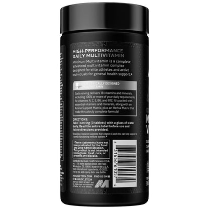 Muscletech Multivitamin for Men & Women Platinum Multivitamin | Vitamin C for Immune - Maple Wellness Supplements