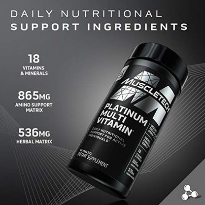 MuscleTech Platinum Multivitamin for Immune Support 18 Vitamins & Minerals Vitamins A - Maple Wellness Supplements