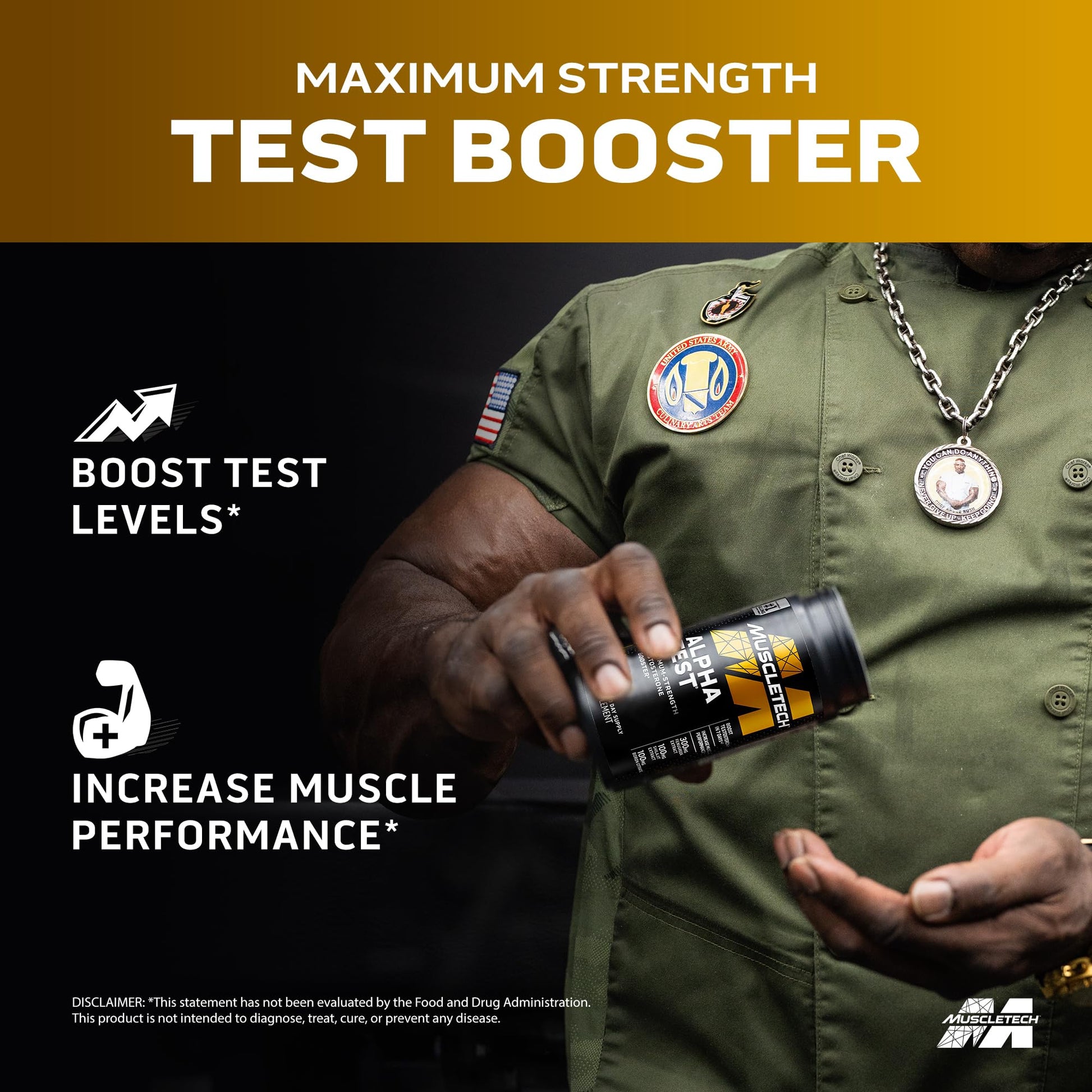 MuscleTech Testosterone Booster for Men, AlphaTest - T-Boost Mens Supplement with Tribulus Terrestris & Boron - Daily Male Gym Workout Supplements - Maple Wellness Supplements
