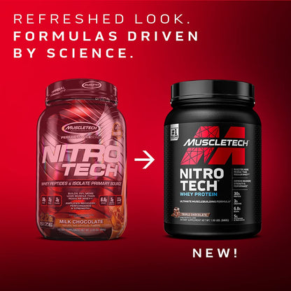Muscletech Whey Protein Powder (Milk Chocolate, 10 Pound) - Nitro-Tech Muscle Building - Maple Wellness Supplements