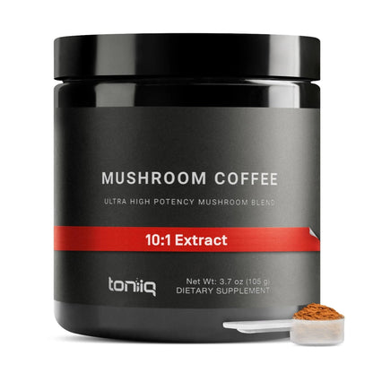 Mushroom Coffee - Ultra High Potency 10:1 Concentrated Extract - Colombian Sourced Beans with 10 Mushroom Blend, Lion's Mane & Cordyceps - Rich & Functional Coffee Alternative - Third-Party Lab Tested - Maple Wellness Supplements