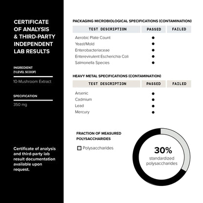 Mushroom Coffee - Ultra High Potency 10:1 Concentrated Extract - Colombian Sourced Beans with 10 Mushroom Blend, Lion's Mane & Cordyceps - Rich & Functional Coffee Alternative - Third-Party Lab Tested - Maple Wellness Supplements