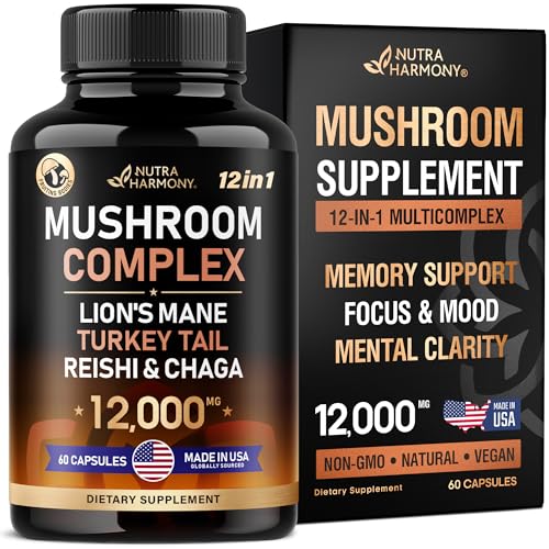 Mushroom Supplement - Organic Lion's Mane | Turkey Tail | Chaga | Cordyceps | Reishi - Maple Wellness Supplements