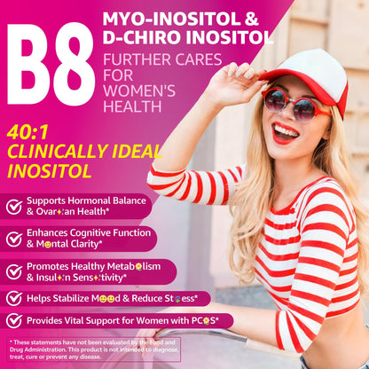 Myo-Inositol & D-Chiro Ideal 40:1, Inositol + Omega-3(3:1) Gummies, Hormone Balance for Women | Sugar Free Inositol Gummies w/Omega 3 DHA:EPA (3:1), Inositol Supplement for Cycle Health, Vegan, 60 Ct - Maple Wellness Supplements