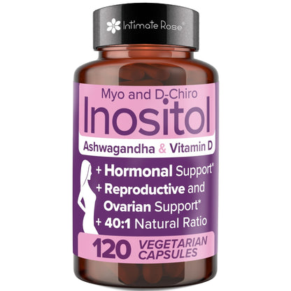Myo-Inositol & D-Chiro Inositol 40:1 Blend + Vitamin D3 + Ashwagandha - Vegan Capsule - Maple Wellness Supplements