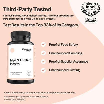 Myo-Inositol & D-Chiro Inositol Blend Capsule | 30-Day Supply | Most Beneficial 40:1 Ratio - Maple Wellness Supplements