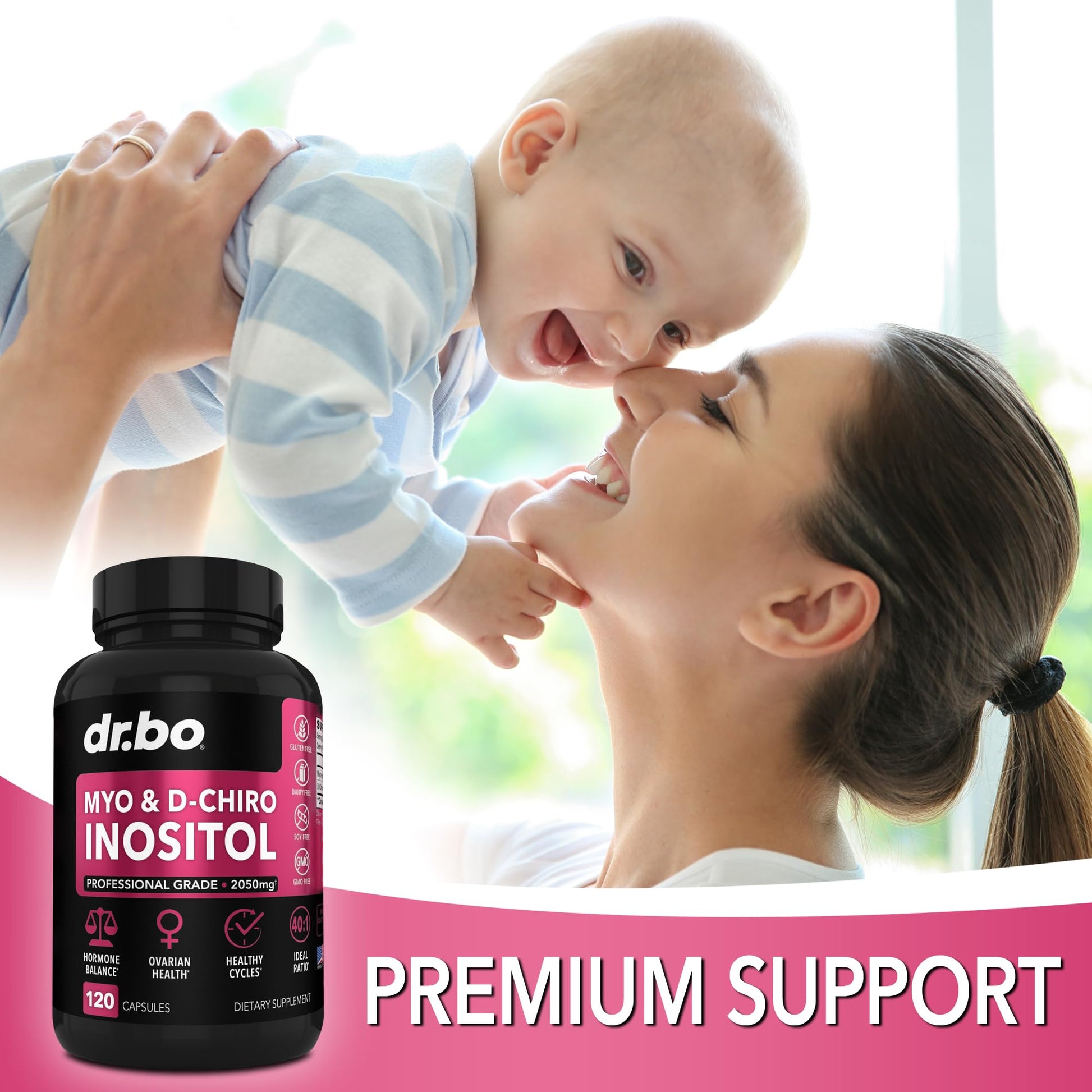 Myo-Inositol & D-Chiro Inositol Supplement Capsules - 40:1 Ratio Hormone Balance - Maple Wellness Supplements