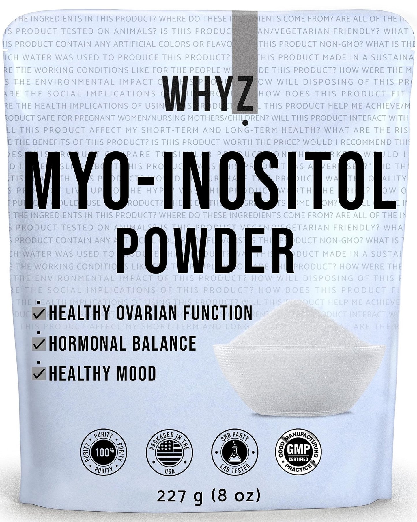 Myo-Inositol Powder 8oz, Natural Myo Inositol Supplement for Ovarian Support - Maple Wellness Supplements