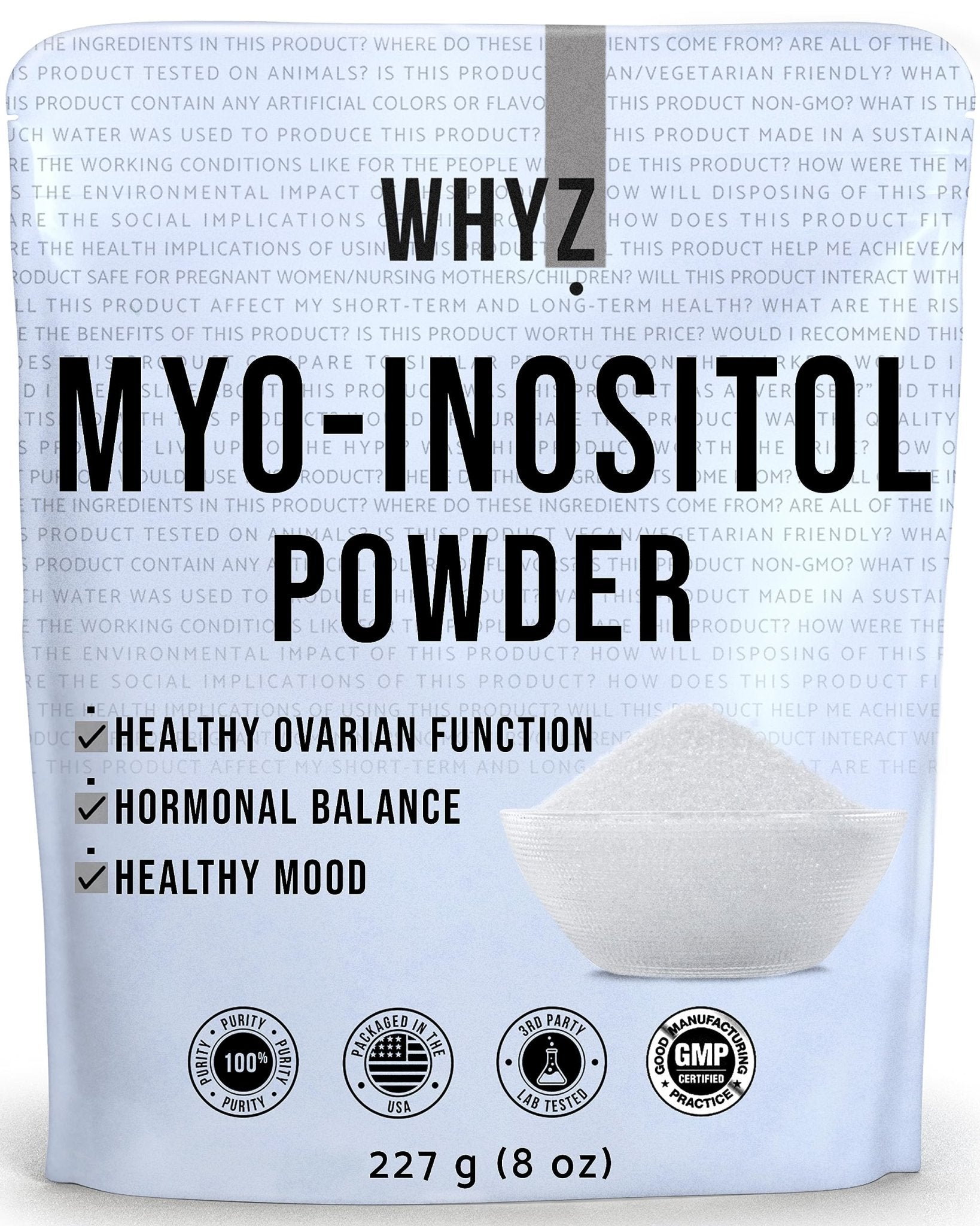 Myo-Inositol Powder 8oz, Natural Myo Inositol Supplement for Ovarian Support - Maple Wellness Supplements