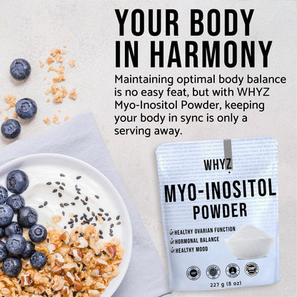 Myo-Inositol Powder 8oz, Natural Myo Inositol Supplement for Ovarian Support - Maple Wellness Supplements