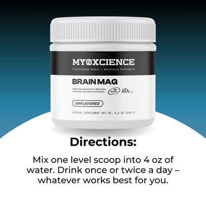 MYOXCIENCE Brain Mag | Magnesium L-Threonate Magtein & Magnesium Glycinate Powder (Unflavored) (60 Servings) - Maple Wellness Supplements
