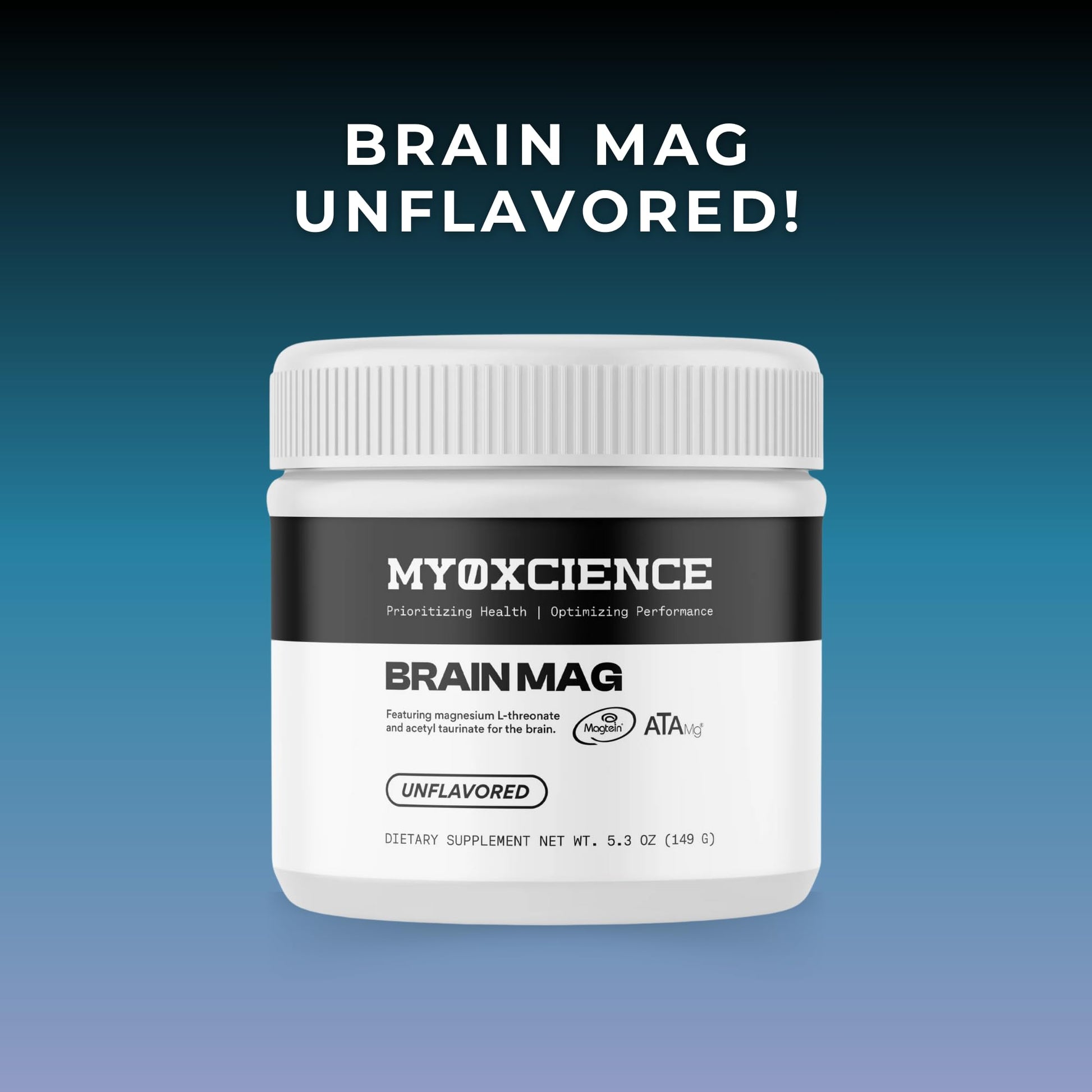 MYOXCIENCE Brain Mag | Magnesium L-Threonate Magtein & Magnesium Glycinate Powder (Unflavored) (60 Servings) - Maple Wellness Supplements