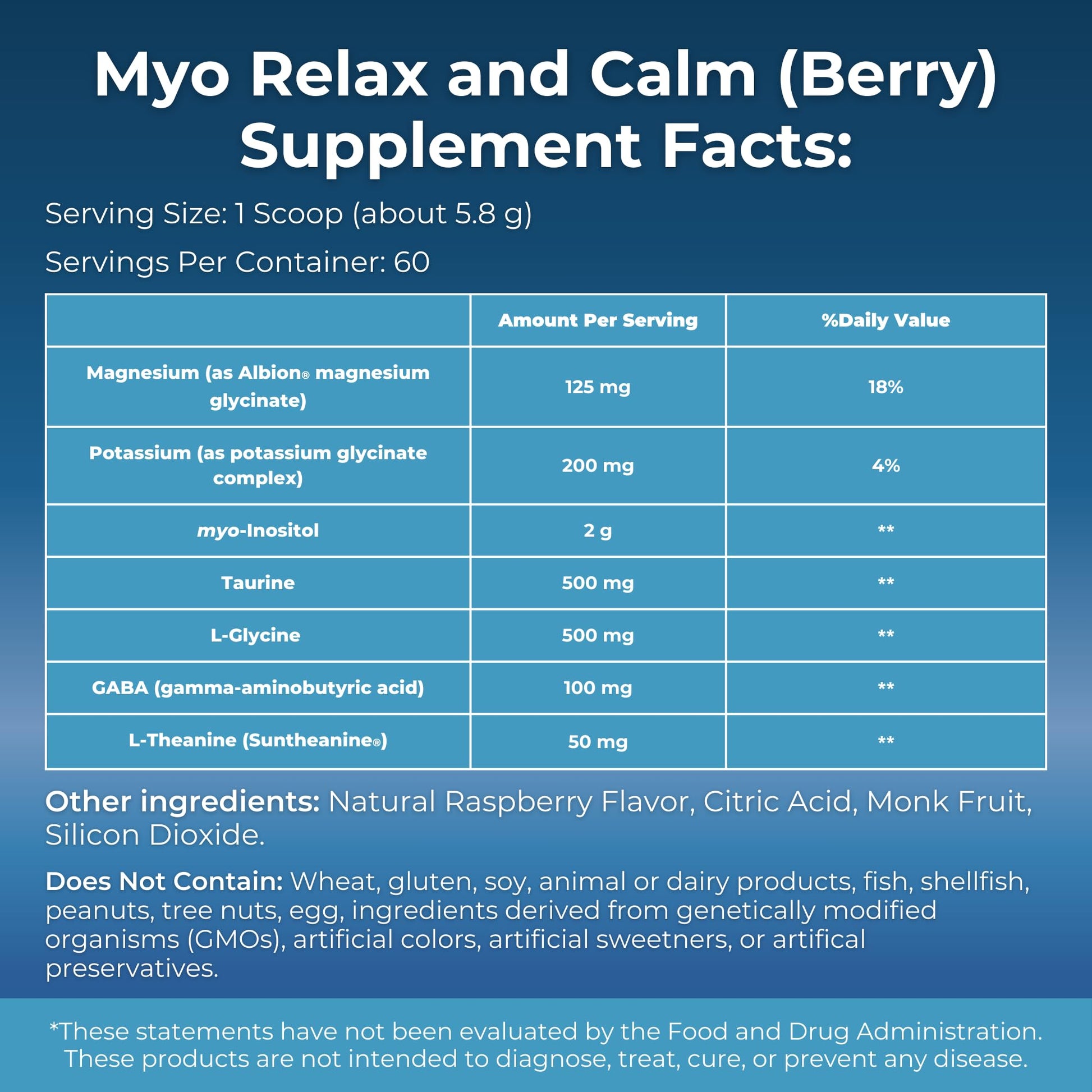 MYOXCIENCE Myo Relax & Calm | Myo-Inositol, L-Theanine, Taurine, Magnesium & GABA | Supports Sleep, Neurotransmitter & Hormone Support (Berry Flavor) (60 Servings) - Maple Wellness Supplements