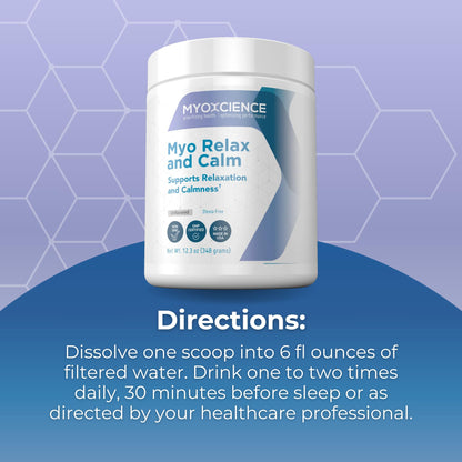 MYOXCIENCE Myo Relax & Calm | Myo-Inositol, L-Theanine, Taurine, Magnesium & GABA | Supports Sleep, Neurotransmitter & Hormone Support (Unflavored) (60 Servings) - Maple Wellness Supplements