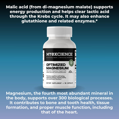 MYOXCIENCE Optimized Magnesium Glycinate + Magnesium Taurate (as ATAmag®) for High Brain Bioavailability to Support Stress Relief and Sleep | 30 Servings - Maple Wellness Supplements