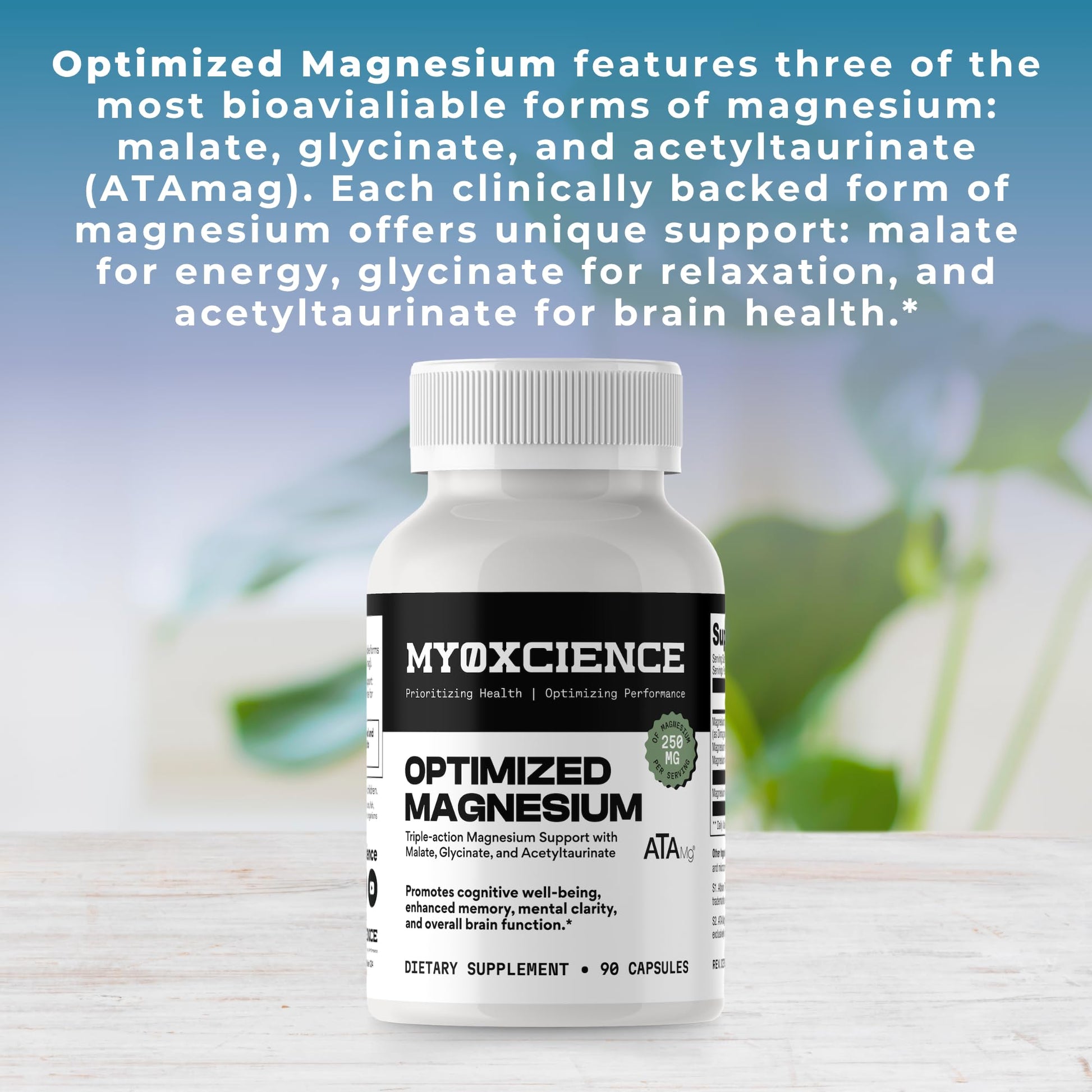 MYOXCIENCE Optimized Magnesium Glycinate + Magnesium Taurate (as ATAmag®) for High Brain Bioavailability to Support Stress Relief and Sleep | 30 Servings - Maple Wellness Supplements