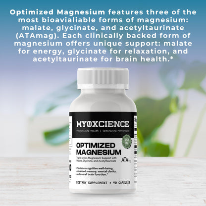 MYOXCIENCE Optimized Magnesium Glycinate + Magnesium Taurate (as ATAmag®) for High Brain Bioavailability to Support Stress Relief and Sleep | 30 Servings - Maple Wellness Supplements
