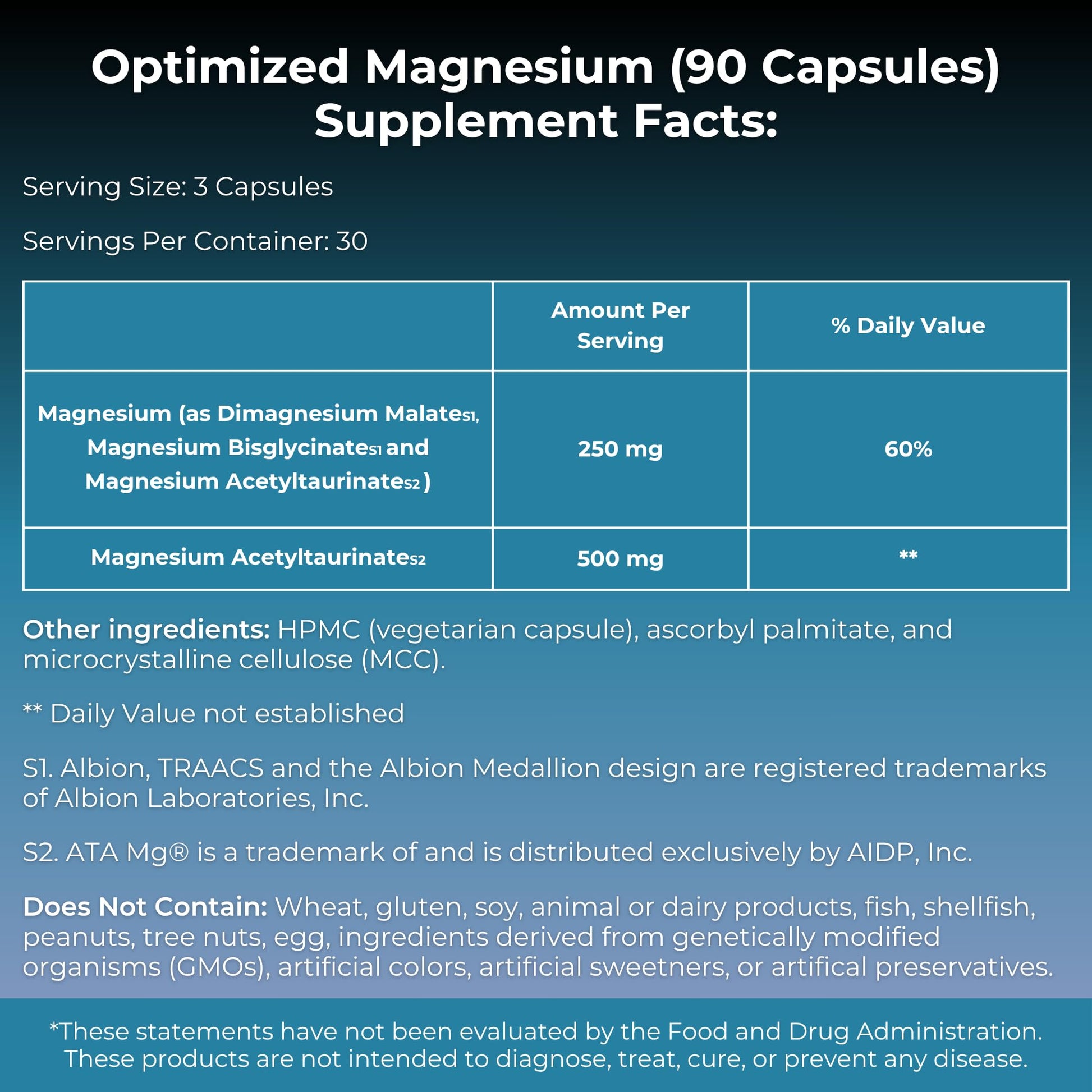 MYOXCIENCE Optimized Magnesium Glycinate + Magnesium Taurate (as ATAmag®) for High Brain Bioavailability to Support Stress Relief and Sleep | 30 Servings - Maple Wellness Supplements