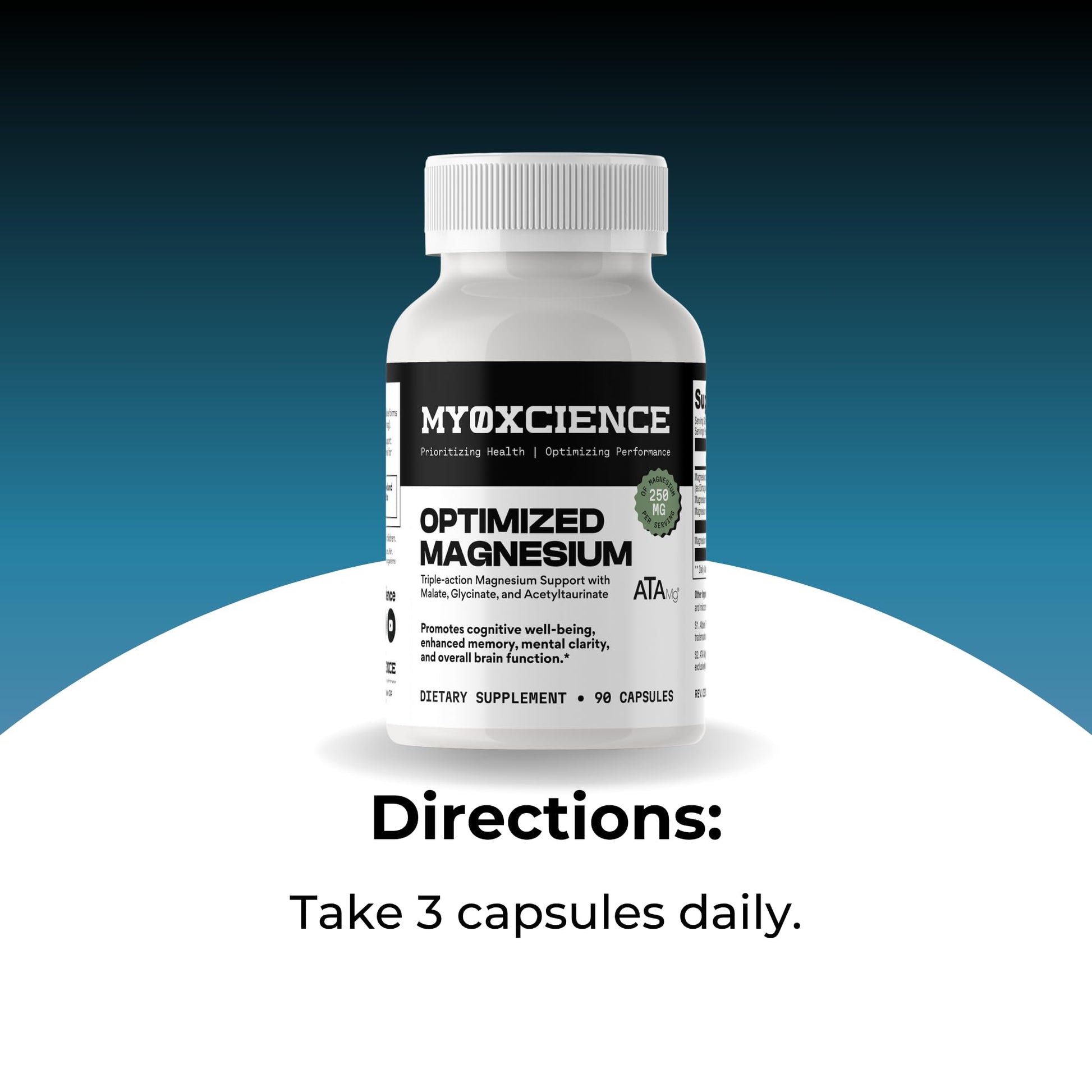 MYOXCIENCE Optimized Magnesium Glycinate + Magnesium Taurate (as ATAmag®) for High Brain Bioavailability to Support Stress Relief and Sleep | 30 Servings - Maple Wellness Supplements