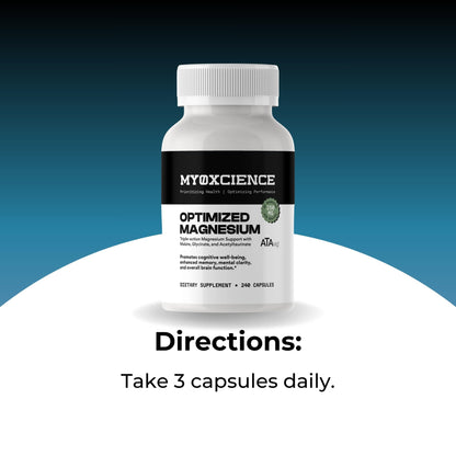 MYOXCIENCE Optimized Magnesium Glycinate + Magnesium Taurate (as ATAmag®) for High Brain Bioavailability to Support Stress Relief and Sleep | 80 Servings - Maple Wellness Supplements