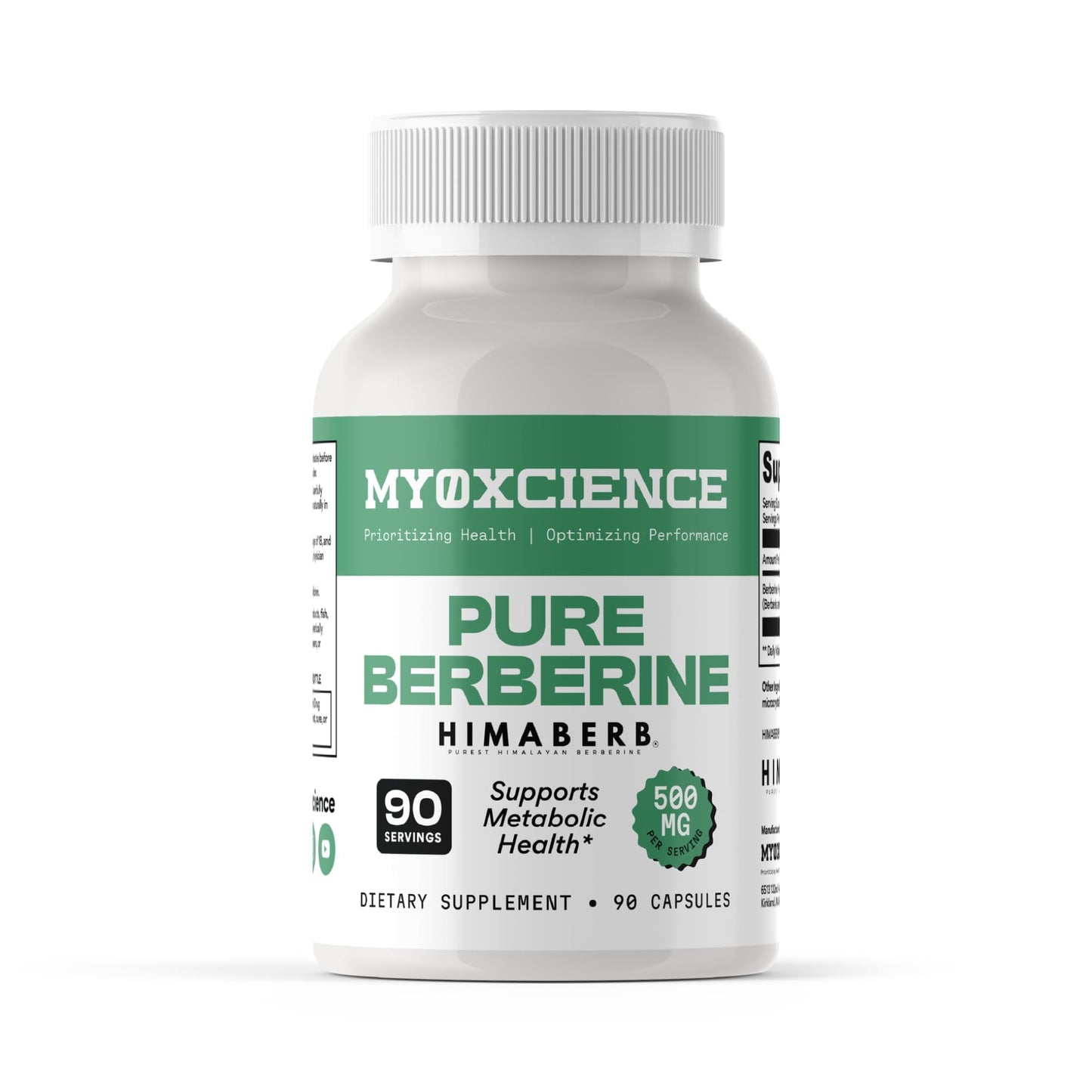 MYOXCIENCE Pure Berberine Himaberb | 500 mg of Berberine HCl per Serving | 90 Servings - Maple Wellness Supplements