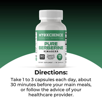 MYOXCIENCE Pure Berberine Himaberb | 500 mg of Berberine HCl per Serving | 90 Servings - Maple Wellness Supplements