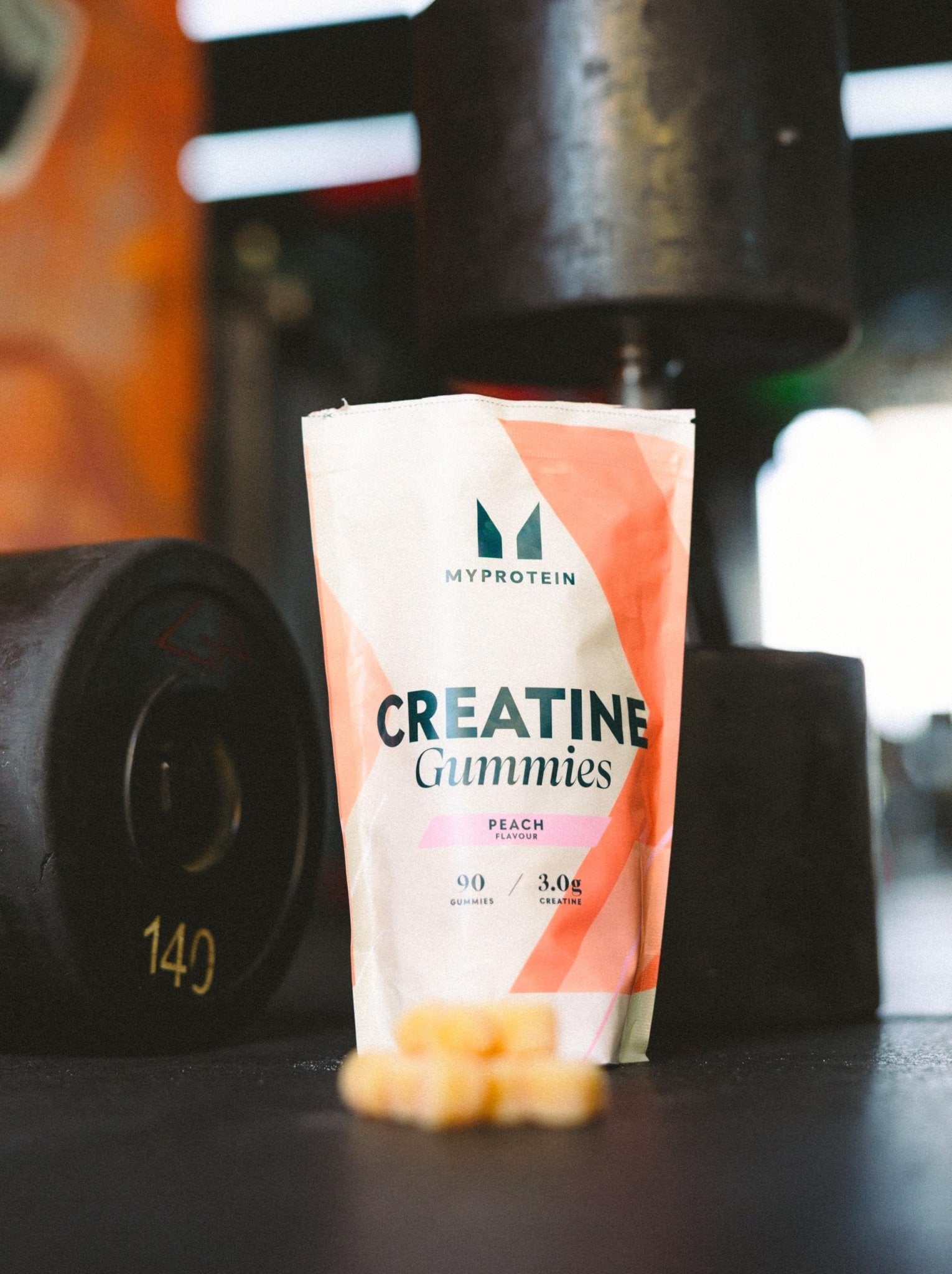 Myprotein Creatine Gummies, 5g Creatine Monohydrate per Serving, Peach, 90 Count, 18 Servings, Chewable Post/Pre Workout Strength & Recovery Sports Nutrition Supplement, Vegan, Non-GMO - Maple Wellness Supplements