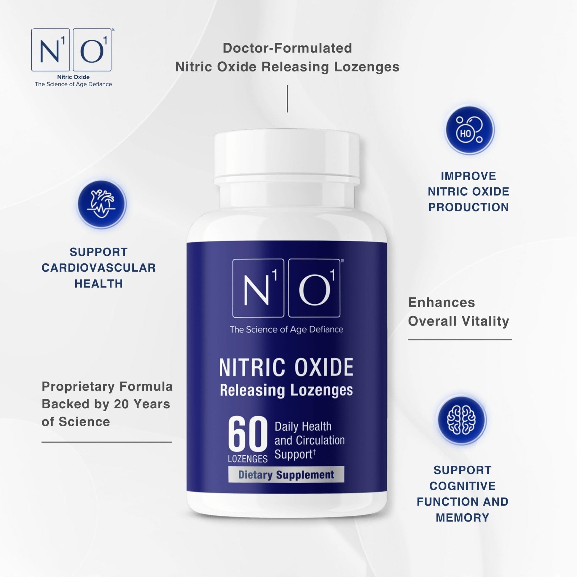 N1O1 Nitric Oxide Lozenges - 60 Count - Nitric Oxide Supplement for Heart Health, Circulation, Energy, Blood Flow, Oxygenation, Healthy Blood Pressure - Maple Wellness Supplements
