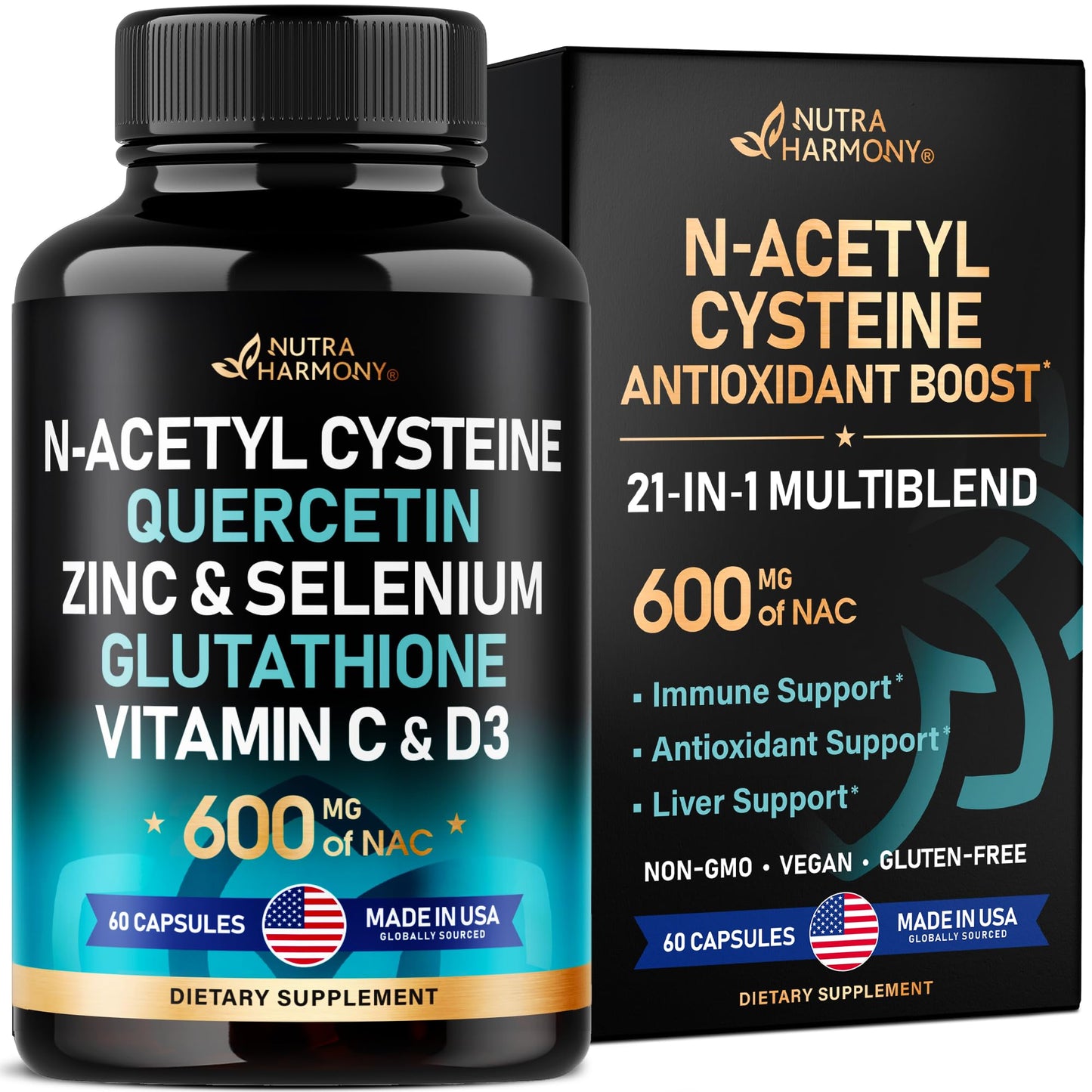 NAC 600 mg Supplement | Quercetin | Zinc | Glutathione | Selenium | Vitamin C & D3 - Maple Wellness Supplements