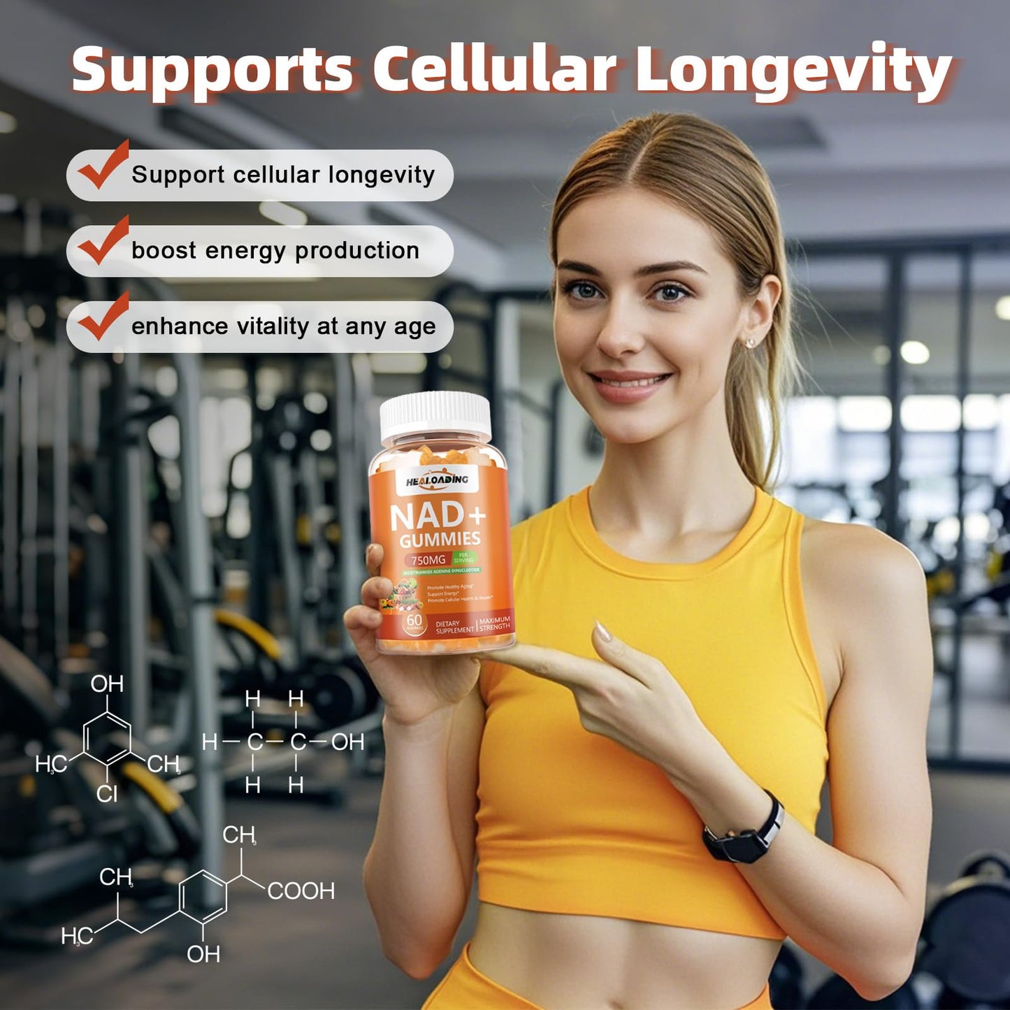 NAD+ Gummies NAD Resveratrol Supplement : NAD Supplements for Women Aging Defense Absorption Than Nicotinamide Riboside Boost Vitamin B3 D3 Sodium Zinc Support Cellular Health Energy and DNA Repair - Maple Wellness Supplements
