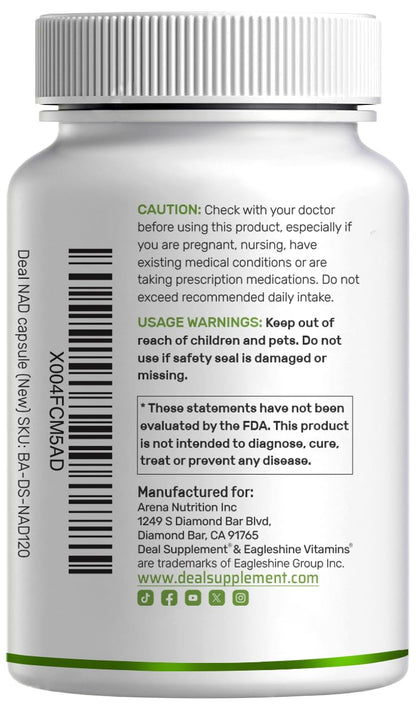 NAD+ Resveratrol Supplement 1,000mg Per Serving, 120 Veggie Capsules | 2-in-1 Extra Strength NMN Supplement Alternative | NAD Supplements for Women & Men | Non-GMO, Gluten Free - Maple Wellness Supplements