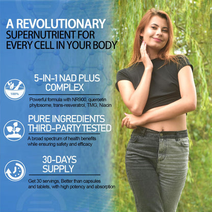 NAD Supplement, Liposomal NAD Nicotinamide Riboside Resveratrol 900mg Quercetion, TMG, Vitamin B3, High Potency NAD Plus Liquid Supplement for Cell Regenerator, Longevity, Energy, Anti-Aging, Focus - Maple Wellness Supplements