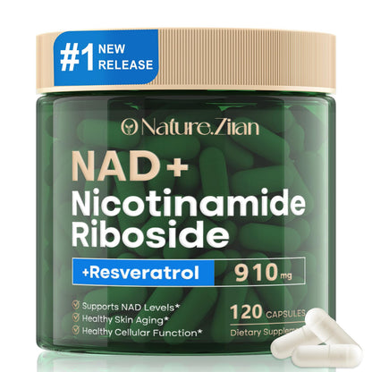 NAD Supplement - NAD+ Nicotinamide Riboside 910 Mg Supplement for Women & Men, Liposomal Nicotinamide Riboside with Resveratrol, for Focus, Boost - 120 Capsules (120 Count (Pack of 1)) - Maple Wellness Supplements
