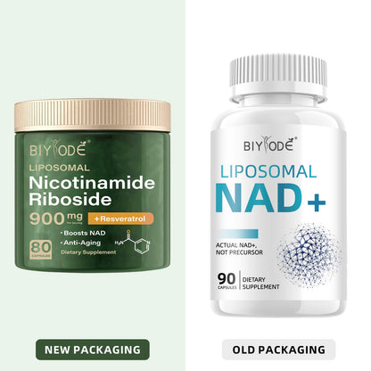 NAD Supplement with Liposomal Resveratrol – 900mg NAD Booster with Quercetin Phytosome for Energy, Focus & Healthy Aging – Cellular Support for Adults 30+ – 80 Capsules, 40-Day Supply - Maple Wellness Supplements