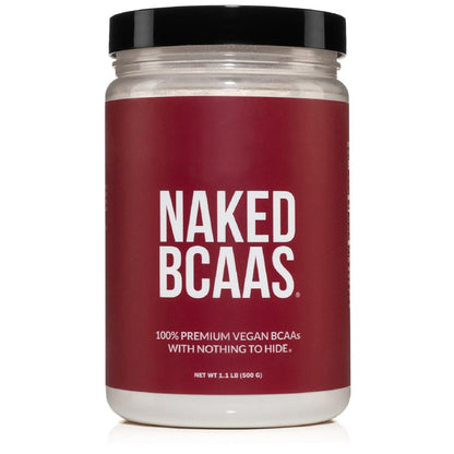 NAKED BCAAs Amino Acids Powder, Only 1 Ingredient, Pure 2:1:1 Formula, Vegan Unflavored Branched Chain Amino Acids, Instantized All Natural BCAA Supplement - 500 Grams, 100 Servings - Maple Wellness Supplements