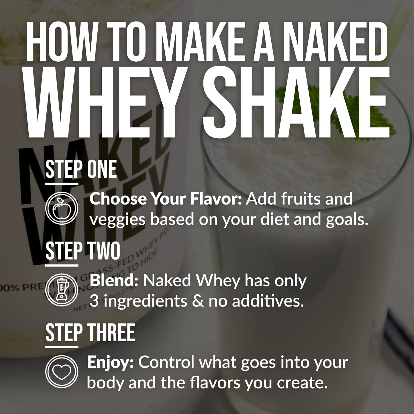 NAKED Nutrition Whey Vanilla Protein - All Natural Grass Fed Whey Protein Powder - Maple Wellness Supplements