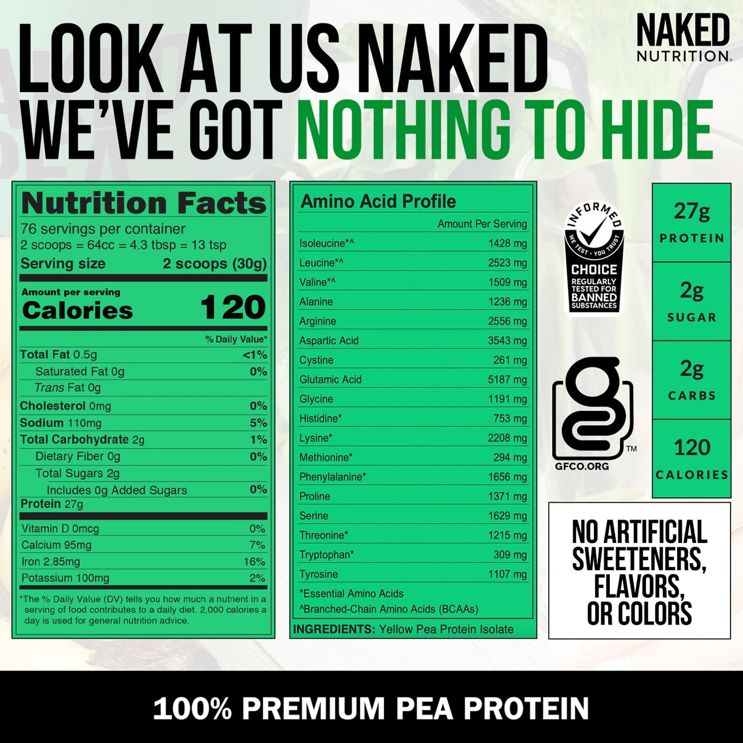 NAKED Pea - 5LB 100% Pea Protein Powder from North American Farms - Unflavored - Maple Wellness Supplements