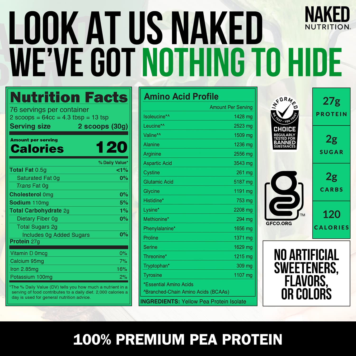 NAKED Pea - 5LB 100% Pea Protein Powder from North American Farms - Unflavored - Maple Wellness Supplements