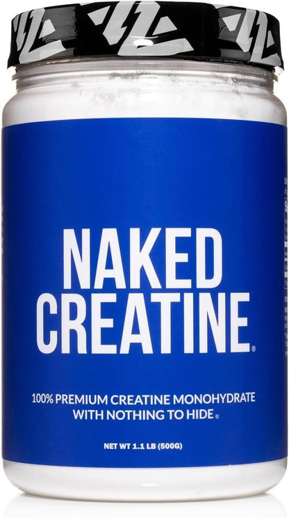 NAKED Pure Micronized Creatine Monohydrate Powder - NSF Certified, Unflavored, 500g, 1.1lb Bulk - Vegan, Non-GMO, Gluten-Free, Soy-Free - Maple Wellness Supplements